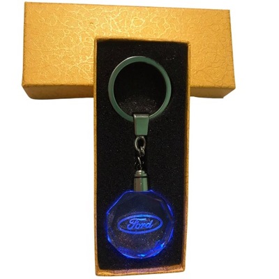 Brelok Świecący LED Kryształ 3D do kluczy samochodowych z logo Ford