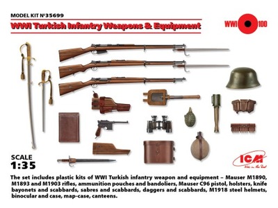 ICM 35699 1/35 WWI Turkish Infantry Weapons & Equi