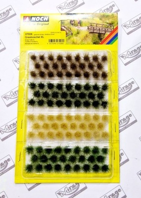 NOCH 07006 Kępki traw XL 9mm - MIX 104pcs [dark gr