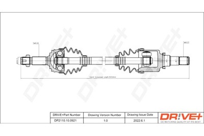 DRIVE+ ПОЛУОСЬ ПРИВОДНАЯ CITROEN C1 05-14 L