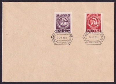 1953 Kongres Studentów w Warszawie Fi 676-77 FDC