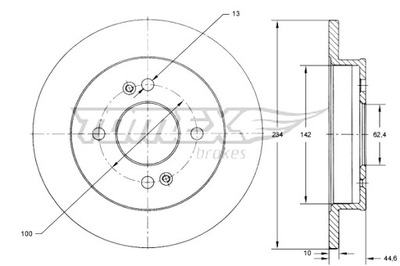 TOMEX BRAKES DISKAI STABDŽIŲ 2SZT. HYUNDAI I10 13- GAL. 