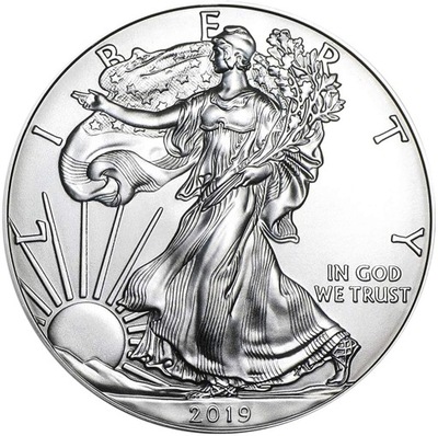 Moneta 1 Dolar Amerykański Orzeł Eagle 1 uncja srebra 2019 rok 1 oz Ag 999