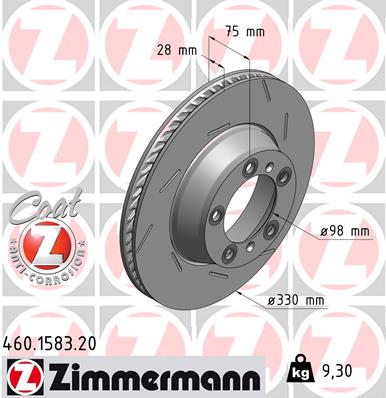 ZIMMERMANN 460.1583.20 ДИСК ТОРМОЗНОЙ