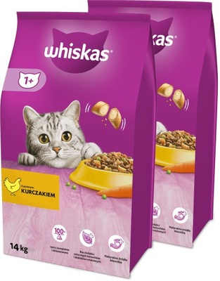 WHISKAS sucha karma dla kota z kurczakiem 2x14 kg