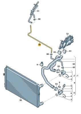 NUEVO ORIGINAL AUDI CON CABLE AGUA 04E121064S  