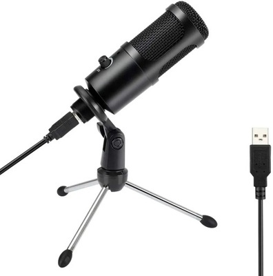 MIKROFON POJEMNOŚCIOWY USB Z MINI STATYWEM
