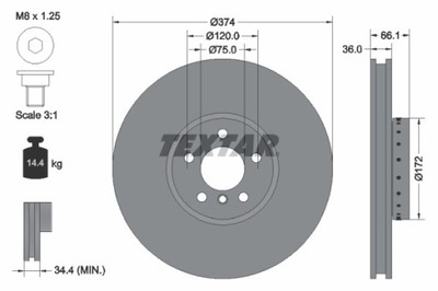 2X DISCO DE FRENADO BMW PARTE DELANTERA 5/7 08- PR 92266325  