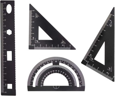 4 szt. aluminiowy zestaw linijki z metalu