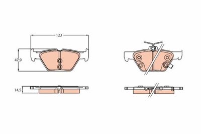 ZAPATAS DE FRENADO SUBARU PARTE TRASERA OUTBACK 2,0D/2,5-3,6 14- GDB3639  