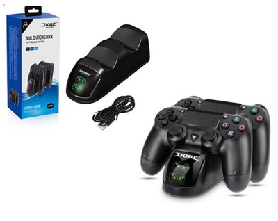 2x Pad PS4 plus baza ładująca do padów PS4 Dobe czarny