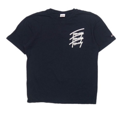 TOMMY HILFIGER Męski Granatowy T-shirt Logo r. XL