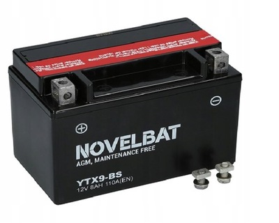 AKUMULIATORIUS NOVELBAT AGM 12V 8AH YTX9 BS L+ 