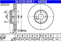 ATE DISCO DE FRENADO PARTE DELANTERA 270X22 V MAZDA MX-5 II 98-  