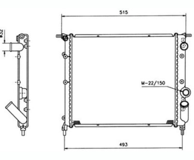 Радіатор води renault 19 21 clio 1 1.4 1.7 1.8 фото №1
