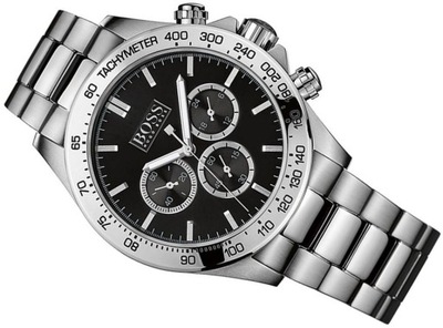 ORYGINALNY ZEGAREK MĘSKI HUGO BOSS 1512965 IKON CHRONO WR100 STALOWY 44mm