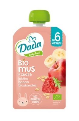 Dada Bio Mus+Kokos jabłko-banan-truskawka, 90 g