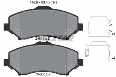 КОЛОДКИ ГАЛЬМІВНІ CHRYSLER ПЕРЕД GRAND VOYAGER 2,8 CRD/3,3-3,8 07- 2460401