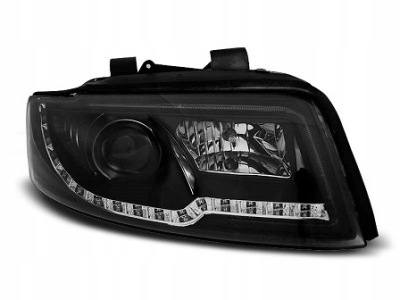 Фонари фары audi a4 b6 00-04 led трубка  черный фото №1