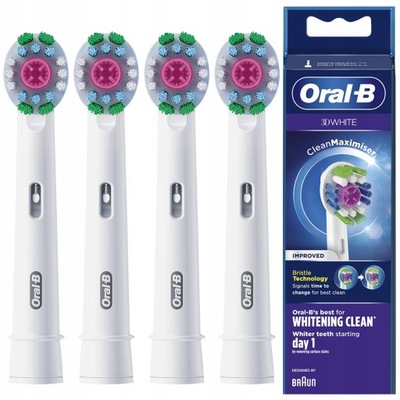 4X KOŃCÓWKI DO SZCZOTECZKI BRAUN ORAL-B 3D WHITE NOWE ORYGINALNE