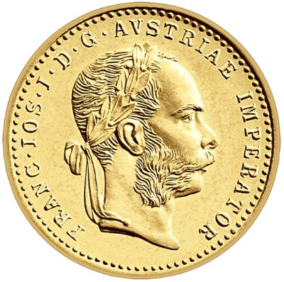 Złota moneta 1 Dukat Austriacki 1915 - nowe bicie
