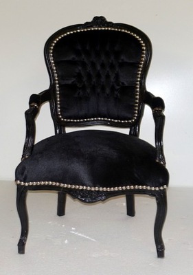 Stylowy Czarny Fotel Siedzisko Krzesło Retro
