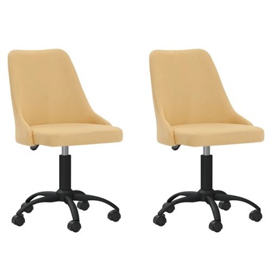 Obrotowe krzesła stołowe, 2 szt., żółte, obite tka