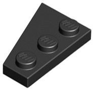 1x [Used] LEGO 43722 Black Wedge, Plate 3 x 2 Right