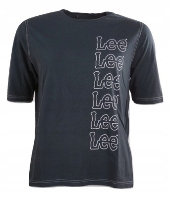 LEE L40PEPKDA t-shirt czarny z napisami S U20 31