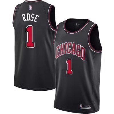 NBA Chicago Bulls #1 Derrick Rose Jersey Black, M