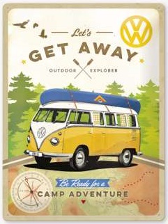 NOSTALGIC ART SZYLD METALOWAY PLAKAT VW BULLI Get Away 30 x 40 cm 