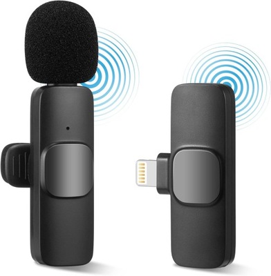 Bezprzewodowy mikrofon Lavalier do iPhone iPad Plug-Play