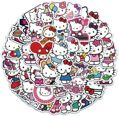 Naklejki Hello Kitty kotek kotka koty kawai kuromi 50 sztuk