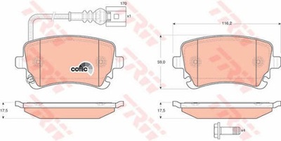 ZAPATAS DE FRENADO PARTE TRASERA TRW GDB1557  