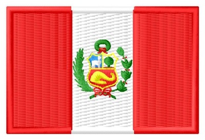 Naszywka flaga Peru haftowana z termofolią 7 cm szeroka