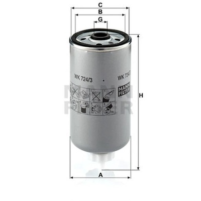 FILTRO COMBUSTIBLES MANN-FILTER WK 724/3  