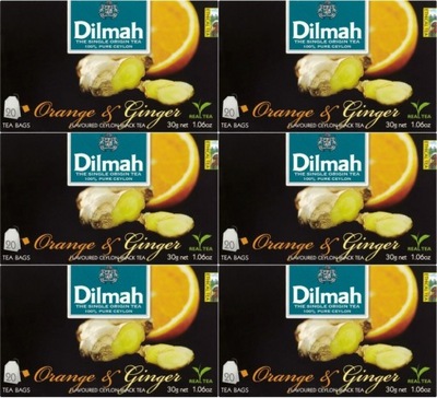Herbata Dilmah Pomarańcza i Imbir 20szt x6