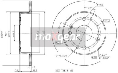 MAXGEAR 19-3343 ДИСК ТОРМОЗНОЙ