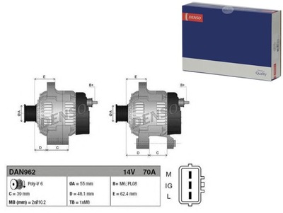 DENSO GENERADOR 8059 1022116170 1022118190 102211  