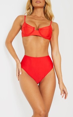 C4A215 DÓŁ OD BIKINI RED PRETTYLITTLETHING XS