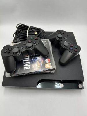 KONSOLA SONY PLAYSTATION SLIM 3 (CECH-2004B) PS3 SLIM+2X PAD+GRY! SPRAWNA!