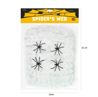 Sztuczna pajęczyna biała na Halloween 60 g pająki