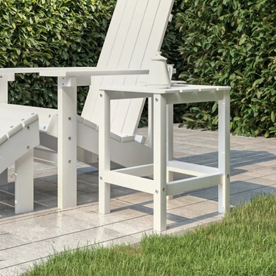 Záhradný stolík Adirondack biely 38x38x46 cm HDPE