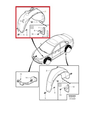 Підкрилок перед ліва сторона volvo s40 ii 04-12 v50 i фото №1