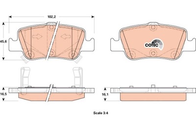 КОЛОДКИ ГАЛЬМІВНІ - КОМПЛЕКТ COTEC GDB3480