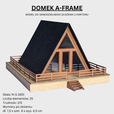 Model do samodzielnego złożenia Domek A-Frame Skala N (1:160)