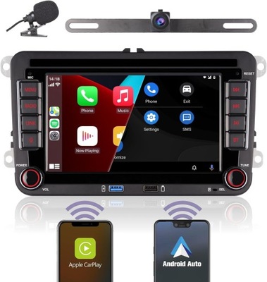 RADIO SAMOCHODOWE Z KAMERĄ COFANIA 2 DIN ANDROID CARPLAY BLUETOOTH FM AM