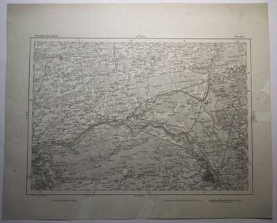 Mapa Reymanna, Warszawa, Zakroczym, Nasielsk, Modlin, ORYGINAŁ przed 1875