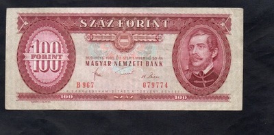 BANKNOT WĘGRY -- 100 forintów -- 1980 rok