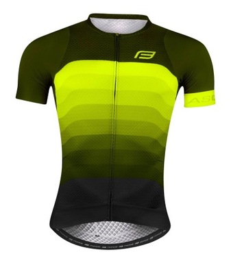 Koszulka kolarska FORCE ASCENT, zielono-fluo 3XL